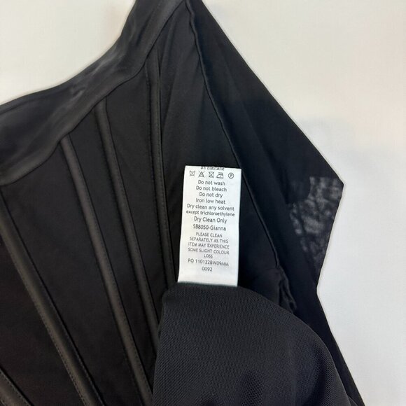 HOUSE OF CB Gianna Corset Silk Long Sleeve Dress in Black Size Small - Picture 9 of 16